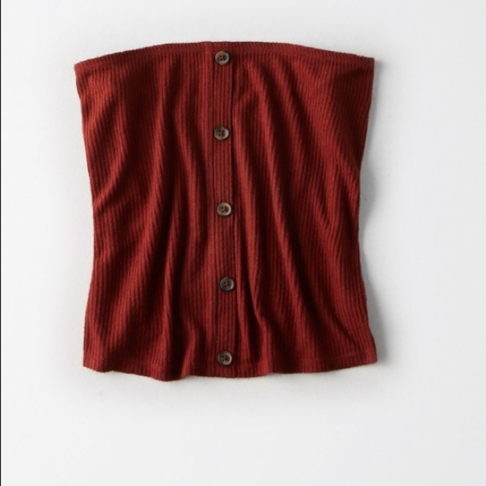 Maroon button tube top